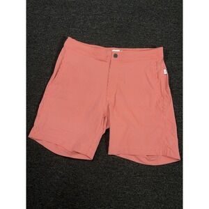 Onia Calder 7" Pink Red Seersucker Swim Shorts Board Shorts Mens Medium